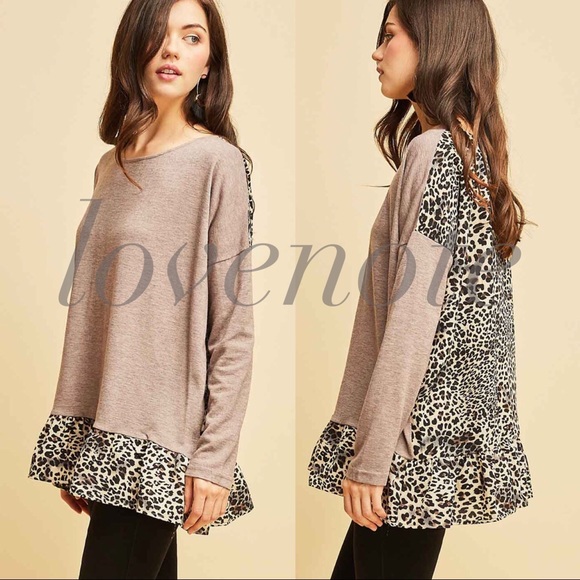 LAST! Long Sleeve Leopard Animal Print Tunic - Picture 4 of 6